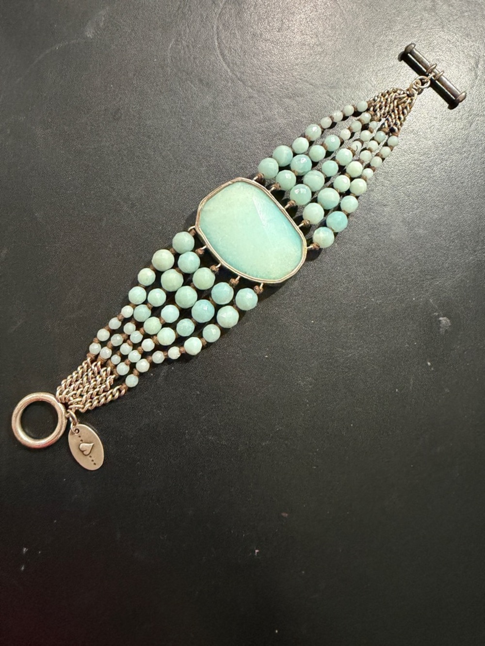 Chan Luu Silver and Light Blue Beaded Bracelet - Picture 7 of 11